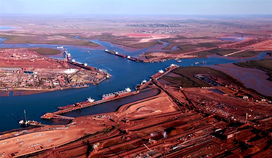 세계 최대 철광석 수출 항구인 호주 포트 헤들랜드(Port Hedland) 전경. (사진=서호주 토지 정보 당국)