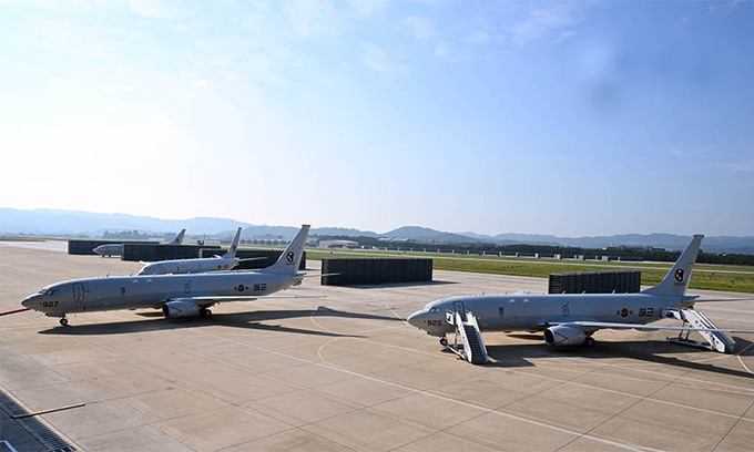 해상초계기 'P-8A 포세이돈'.(사진=한국 해군)