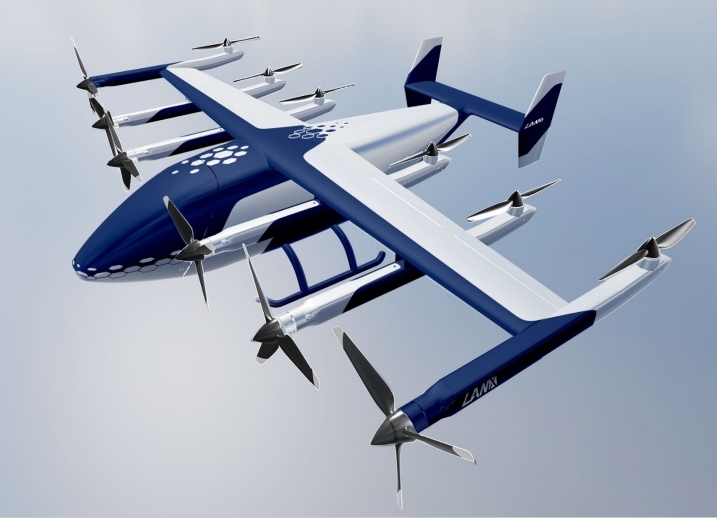 중국 전기수직이착륙기(eVTOL) 스타트업 블루 스카이 에비에이션(蓝霄航空·람소항공)이 개발 중인 중국 최초 틸트로터 방식 무인 eVTOL 모델인 'LX-1' 이미지 (사진=블루스카이)