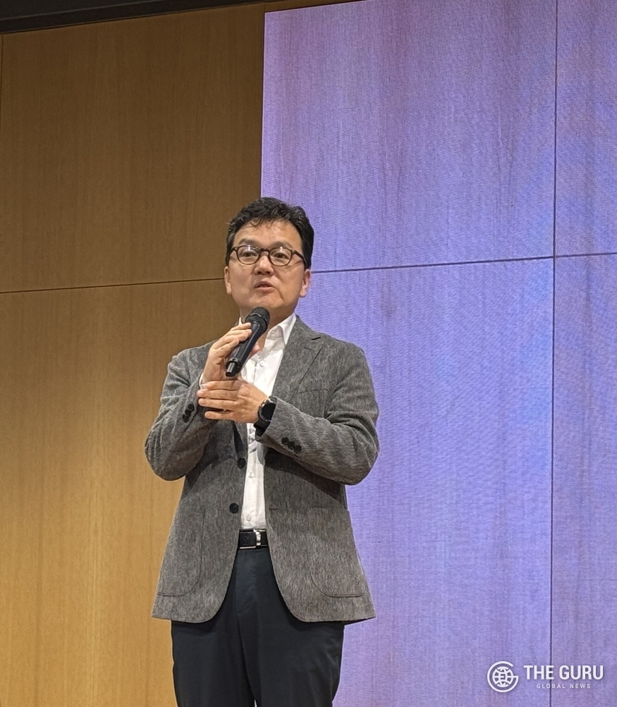 이준희 삼성SDS 대표이사(사장)가 26일 서울 송파구 잠실캠퍼스에서 열린 미디어데이에서 생성형 인공지능(AI) 기반 에이전트 서비스 신제품을 소개하고 있다. (사진=김예지 기자) 