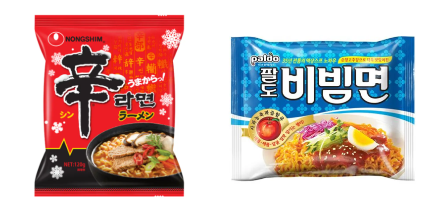 농심 '신라면'과 팔도 '비빔면'. (사진=각사)