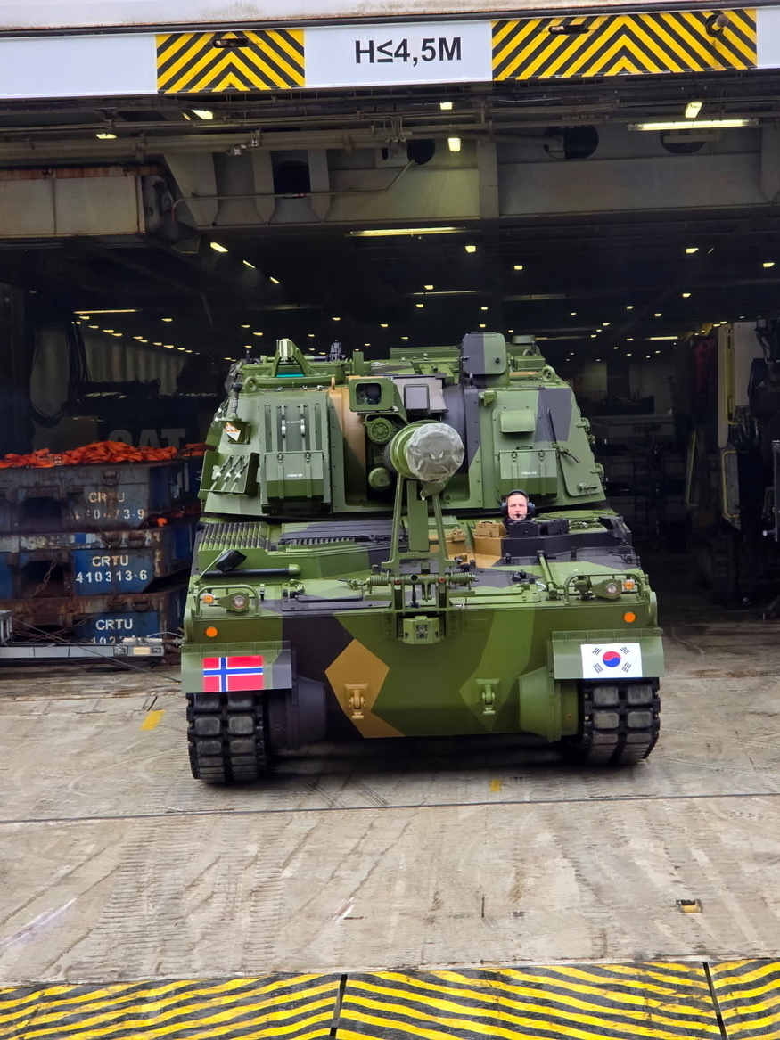 한화에어로스페이스가 노르웨이에 인도한 K9 155mm 자주포(SPH). (사진=한화에어로스페이스)