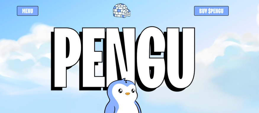 펏지펭귄(PENGU) 웹사이트. (사진=펭구)