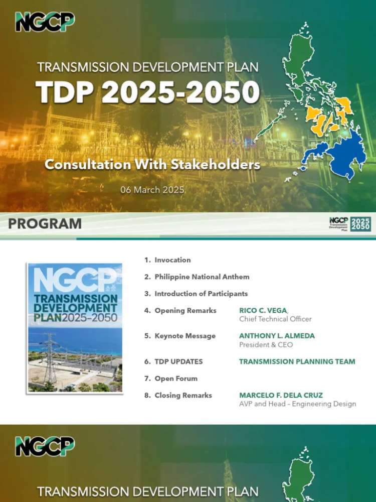 필리핀국가송전공사(NGCP)가 수립한 전력망 개발계획 2025-2050.(사진=NGCP)