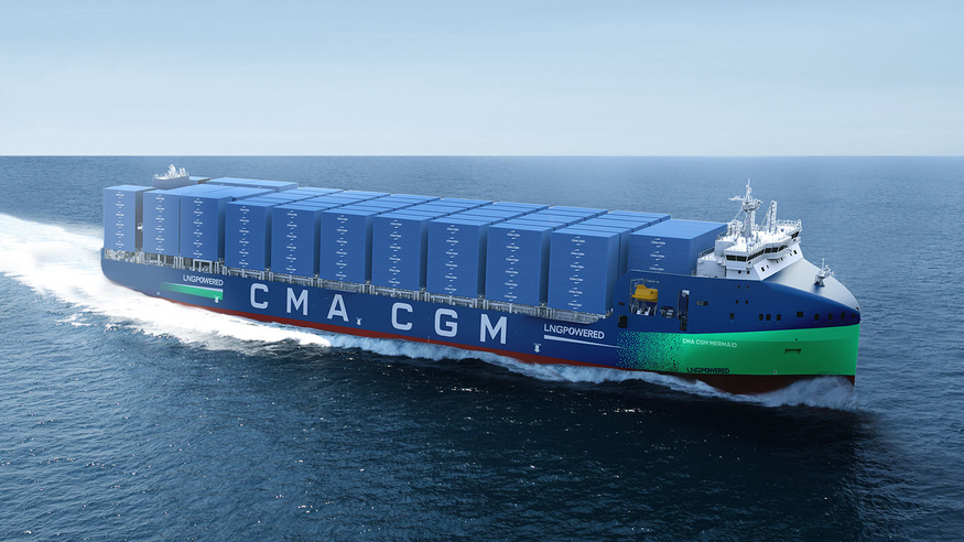 HD현대미포조선이 건조한 2000TEU 컨테이너선 'CMA CGM 머메이드'호. (사진=CMA CGM)