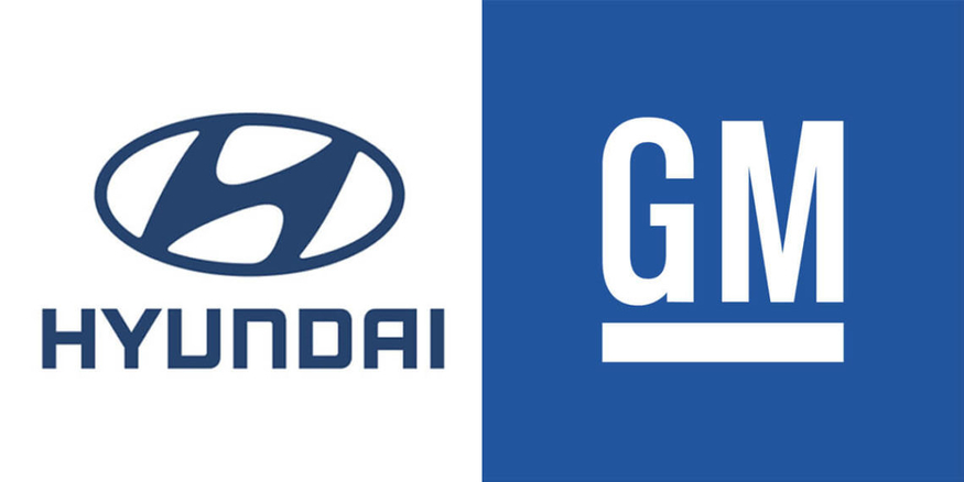 현대차 로고(왼쪽)과 GM 로고. (사진=현대차, GM)