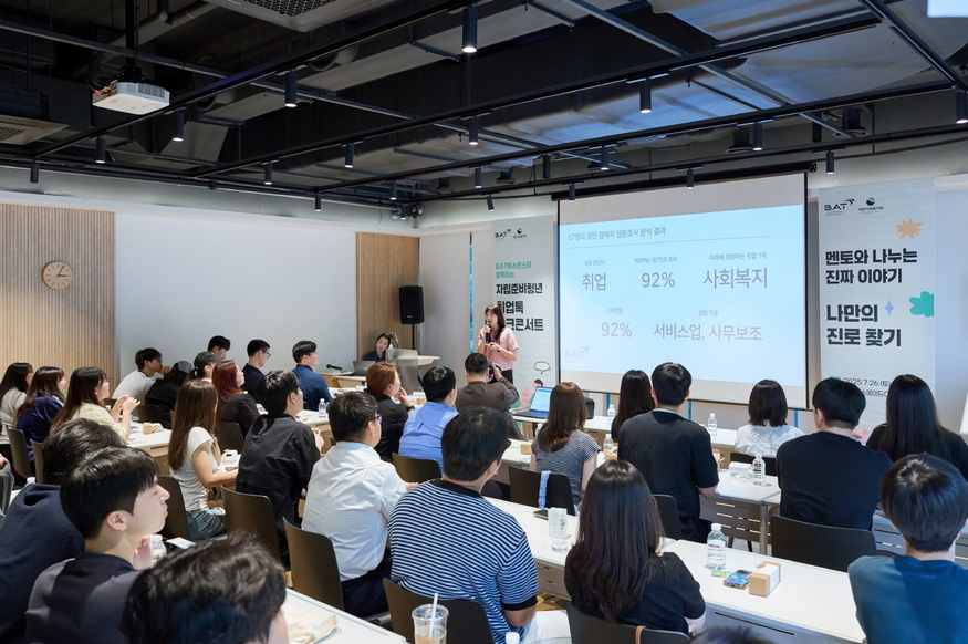 BAT로스만스가 지난달 26일 진행한 자립준비청년 취업톡 토크콘서트. (사진=BAT로스만스)