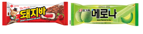 롯데웰푸드 돼지바(사진 왼쪽)와 빙그레 메로나. (사진=각 사)