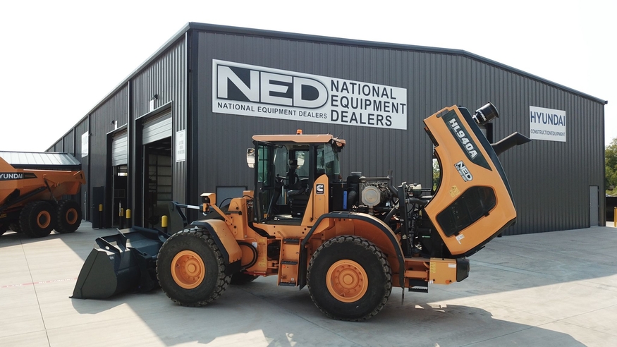 미국 텍사스주 오스틴 소재 HD현대건설기계 북미법인과 딜러사 NED(National Equipment Dealers, LLC)의 플래그십 매장. (사진=NED)