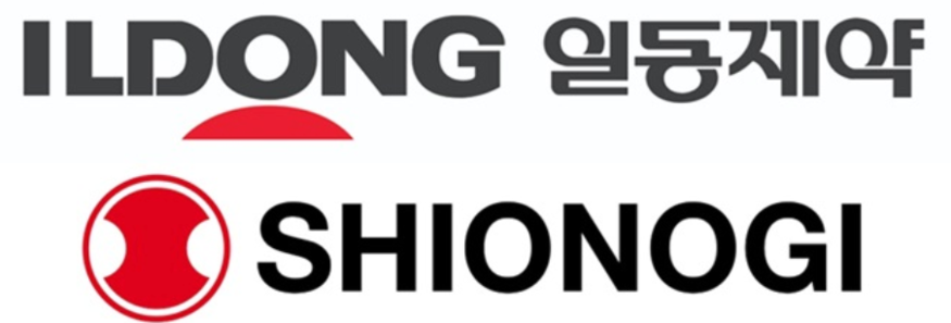 일동제약(사진 위쪽)과 일본 시오노기제약 로고. (사진=각 사)