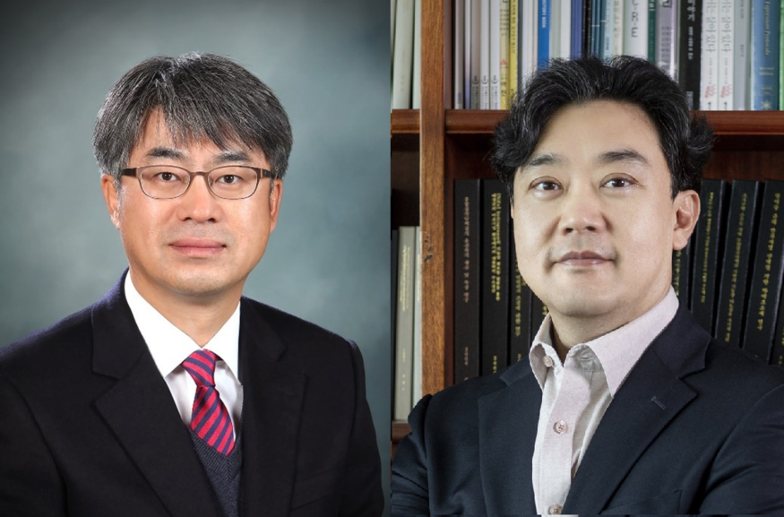제8회 한국도레이 과학기술상 수상자로 선정된 김종승 고려대 화학과 교수(완쪽)과 차형준 포항공대(포스텍) 화학공학과 교수. (사진=한국도레이과학진흥재단)