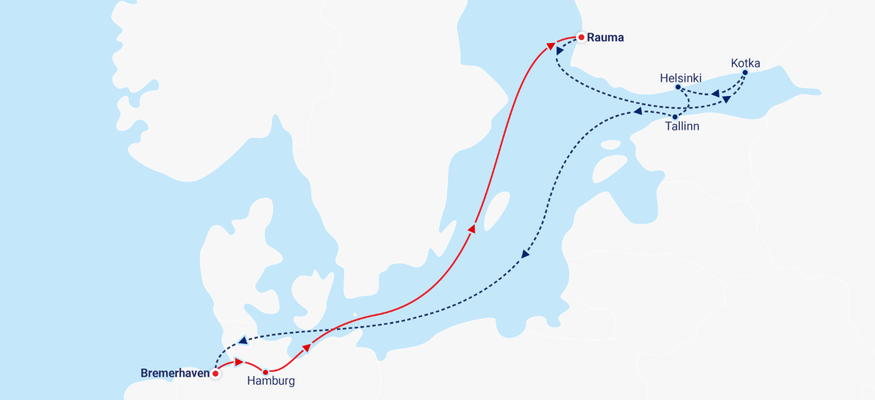  CMA CGM의 북유럽 컨테이너 항로 핀란드 익스프레스(Finland Express, FLX) 노선. (사진=CMA CGM)