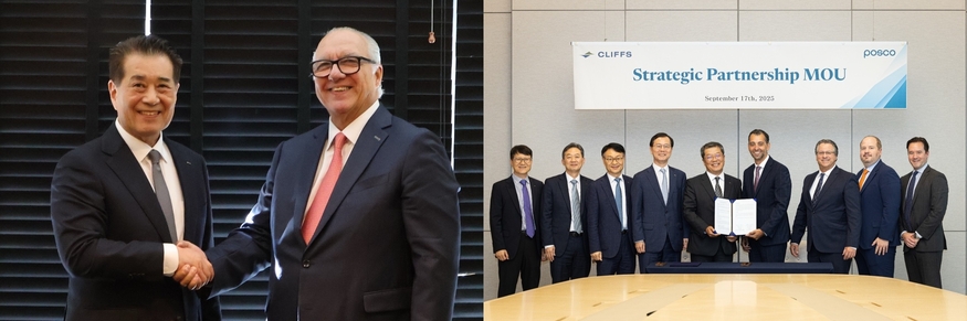 포스코와 클리블랜드-클리프스가 지난달 17일 서울에서 전략적 협력에 관한 양해각서(MOU)를 체결했다. (사진=클리블랜드-클리프스)