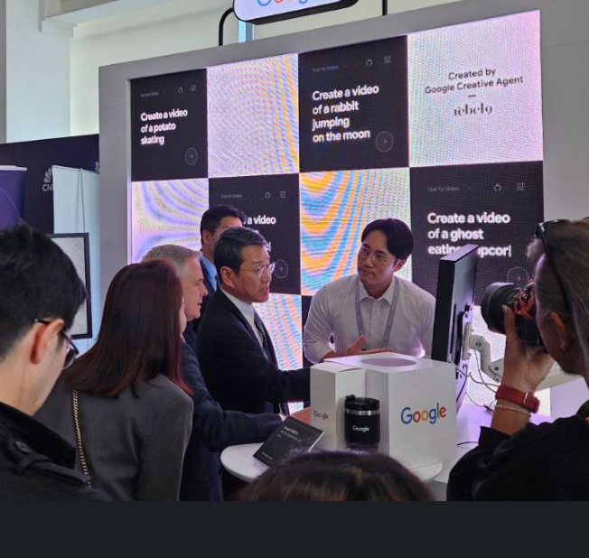 조주완 LG전자 사장이 지난 29일 사이먼 칸 구글 아시아태평양(APAC) 지역 부사장과 경주 예술의전당에 마련된 구글 부스를 둘러보는 모습. (사진=체니 윤 구글 APEC 대외협력 리더의 링크드인)