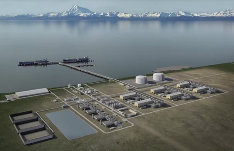  알래스카 니키스키 지역 액화천연가스(LNG) 터미널 가상 조감도. (사진=알래스카 가스라인개발공사(AGDC))