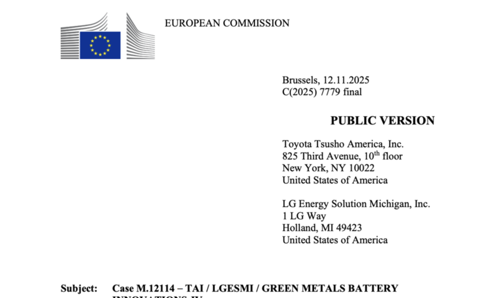 유럽연합, LG엔솔·토요타 美 배터리 리사이클 합작법인 승인…주요국 규제 절차 통과