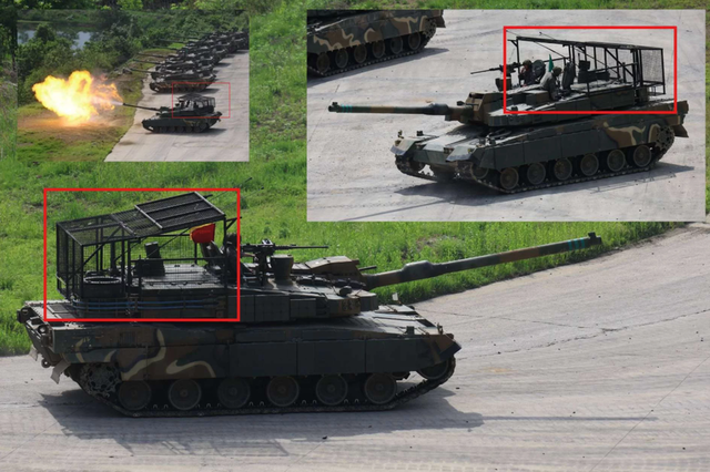 현대로템 K2 흑표, 드론방어 케이지 장착 시험…성능개선 작업 본격화