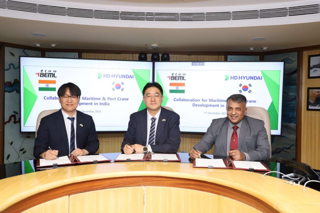 HD현대, 인도 차세대 항만 크레인 제작…항만하역 역량강화 지원