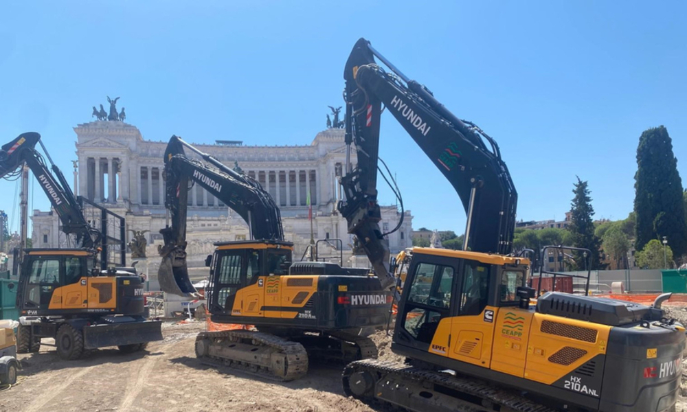 HD건설기계 굴착기, 로마 메트로 건설 현장서 활약