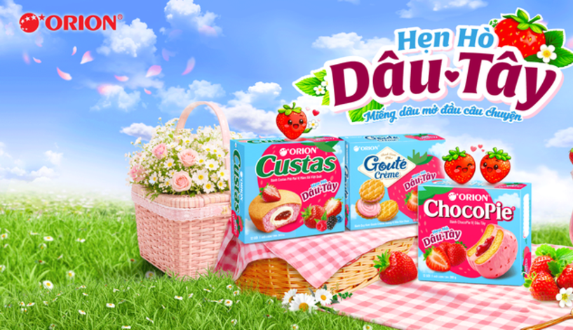오리온, 베트남서 딸기 담은 초코파이·카스타드·고소미 론칭…'현지화' 뚝심