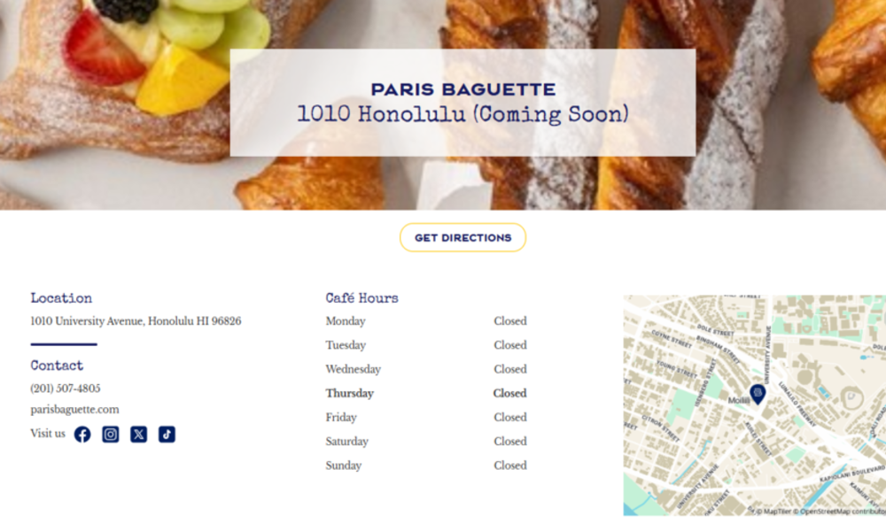 파리바게뜨, 美 하와이 4호점 '오하우섬' 깃발 꽂는다…50만弗 투자