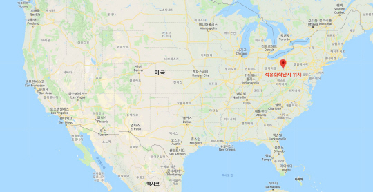 대림산업이 태국 PTT글로벌케미컬과 함께 개발을 추진할 미국 오하이오주 석유화학단지 위치도. (사진=대림산업)